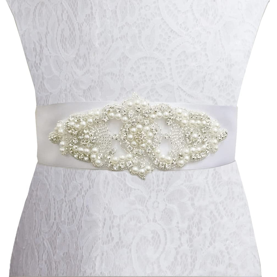 DUOBAO Silver Wedding Belt Rhinestone Belt Wedding Rhin