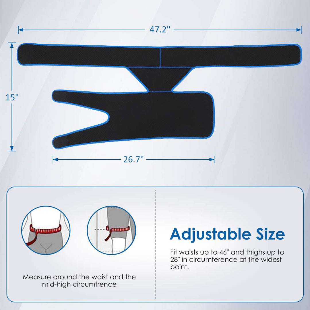 Groin Wrap,Blue Perforated Breathable Belt Waist Suppor
