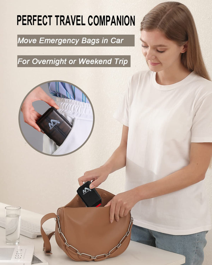 2PS Weekly Pill Organizer Small Folding Box 7 Day BPA-Free Daily Pill Container Foldable Travel Pill Case with Lock Pill Holder, Medicine Organizer for Purse Pocket to Store Vitamin Etc (Black)