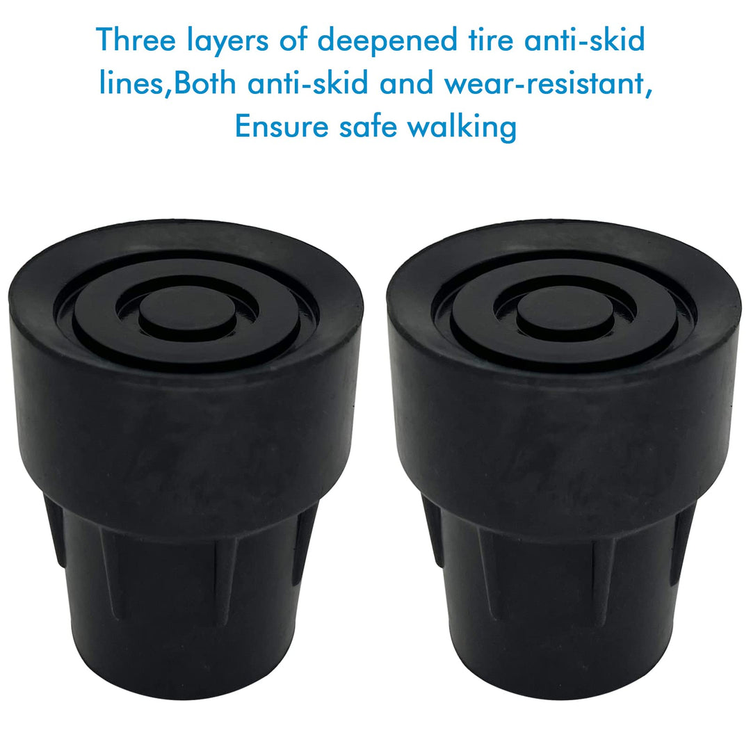 Replacement Cane Tips, Black, 1 inch