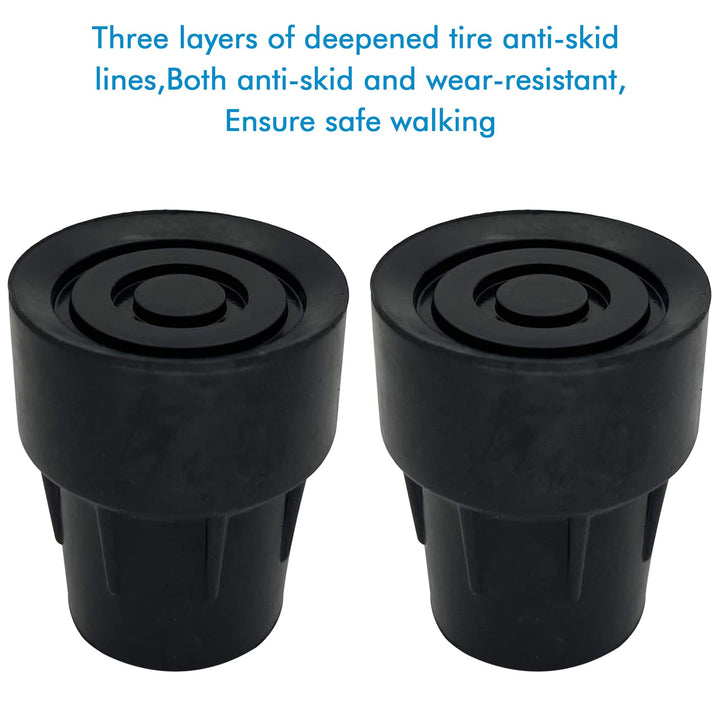 Replacement Cane Tips, Black, 1 inch