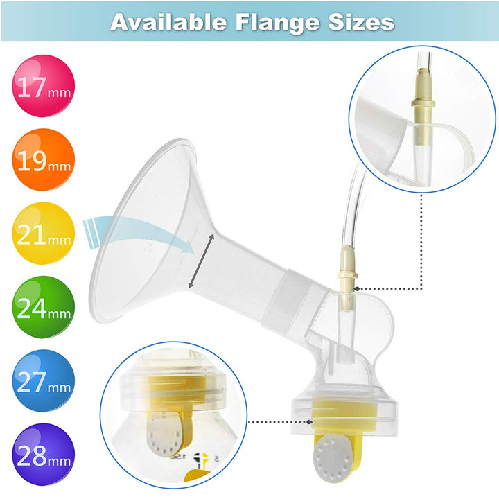 Nenesupply Pump Parts with 27mm Flanges Compatible with Medela Pump in Style Parts Accessories Breast Pump Not Original Medela Pump Parts Incl. 27mm Flange Breastshield Connector Valve Membrane Tubing