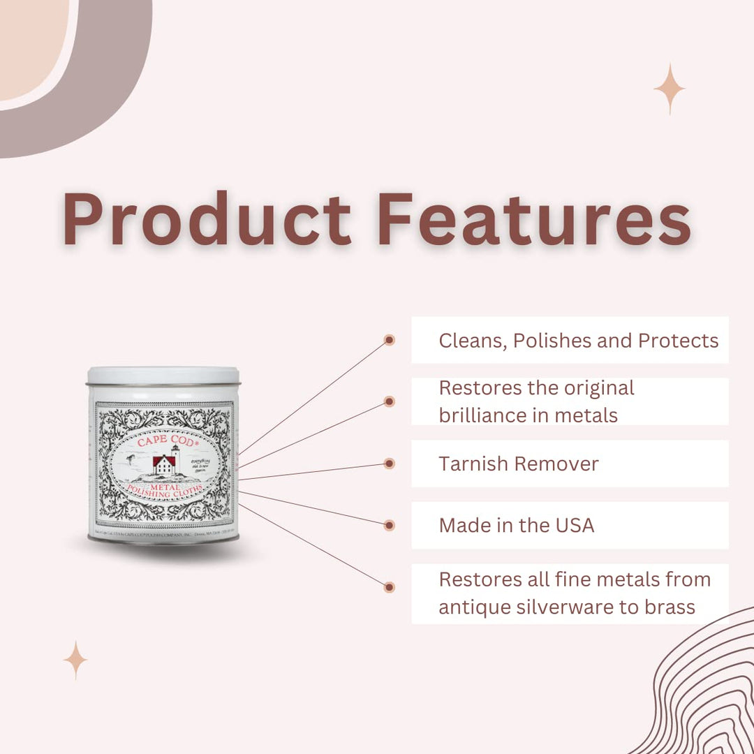 Polishing Metal Tin Bundle for Fine Metals | (12) 4X6 Polishing Cloths | (1) 12x12 Buffing Cloth | (1) Pair of Nitrile Gloves