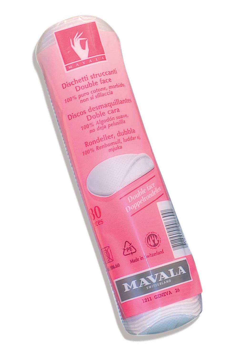 Mavala Double Sided Cotton Pads for Makeup and Nail Polish Removal, 80 Count