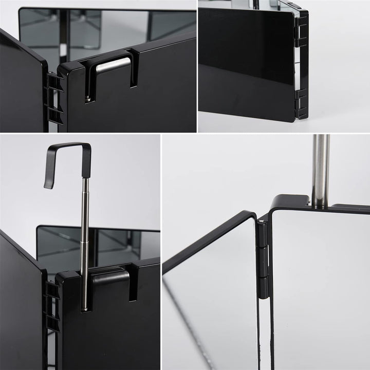 ,3 Way Mirror for Self Hair Cutting&amp; Styling,The 360° Mirror,Adjustable Telescoping Hooks,Portable, Hands-Free