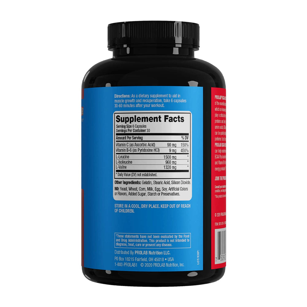 PROLAB BCAA PLUS, Branched Chain Amino Acid Capsules, 1