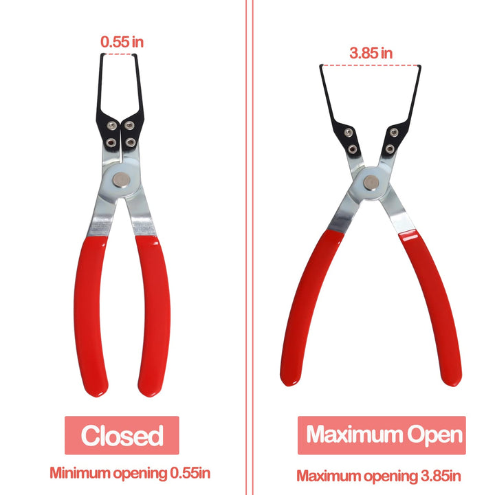Relay Puller Pliers, Car Fuse Puller Automotive Relay Puller Tool, 11.5Inch Metal Battery Terminal Fuse Clamp Remover Tool - Red