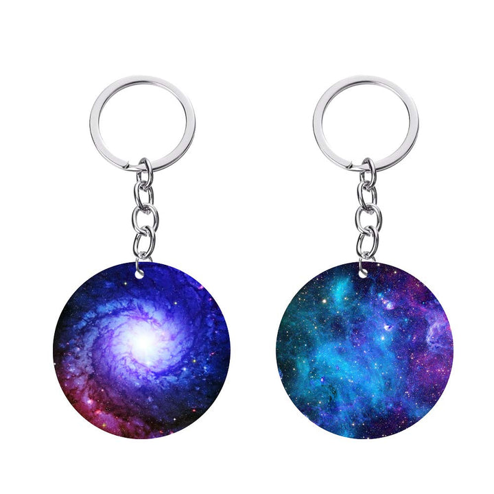 Round Keychain Silicone Mold Circle Keychain Charms Epoxy Resin Molds Casting Molds with Hole for DIY Crafts Making Large Size 6 Pcs