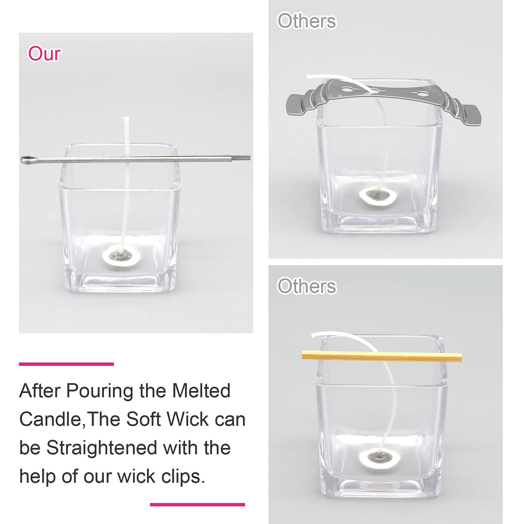 Candel Wick Holders, 4.7 Inch Wick Holders for Candle Making, 25 Pcs Metal Wick Centering Tool