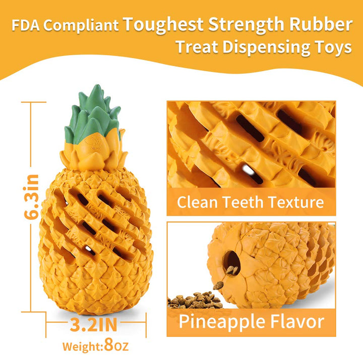 Pineapple Dog Toys for Large Dogs Aggressive Chewers Puppy, Indestructible Dog Chew Toys for Small Medium Dogs, Tough Dog Puzzle Toys Treat Dispensing Durable Dog Toys Teeth Clean