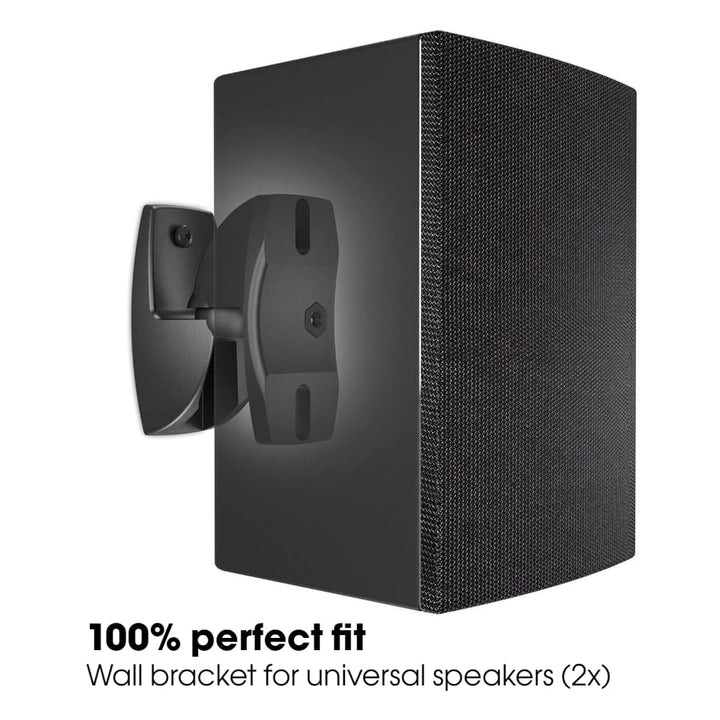 Vogel&#39;s VLB 500 Universal Speaker Wall Mount Set Swivels up to 180º (Left/Right) Can be Tilted up to 20º Pre-Assembled Max. 11 lbs (5 kg) Black 2 mounts