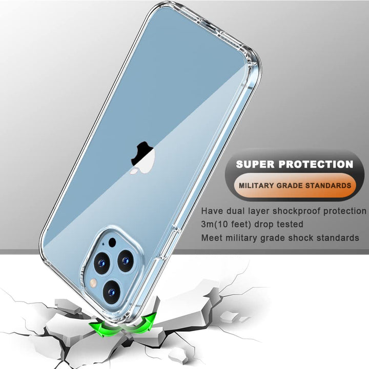 Compatible for iPhone 13 Pro Max Case 6.7 Inch, with [2 x Tempered Glass Screen Protector] Clear 360 Full Body Protective Coverage Silicone 14 ft Military Grade Shockproof Phone Cover