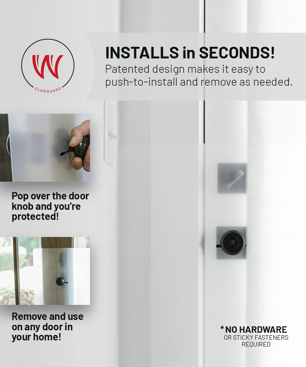 Heavy Duty - Ultimate Door Scratch Shield, Frame &amp; Wall Protection Barrier for Dog and Cat Clawing, Scratching and Damaging Doors, 20in x 44in