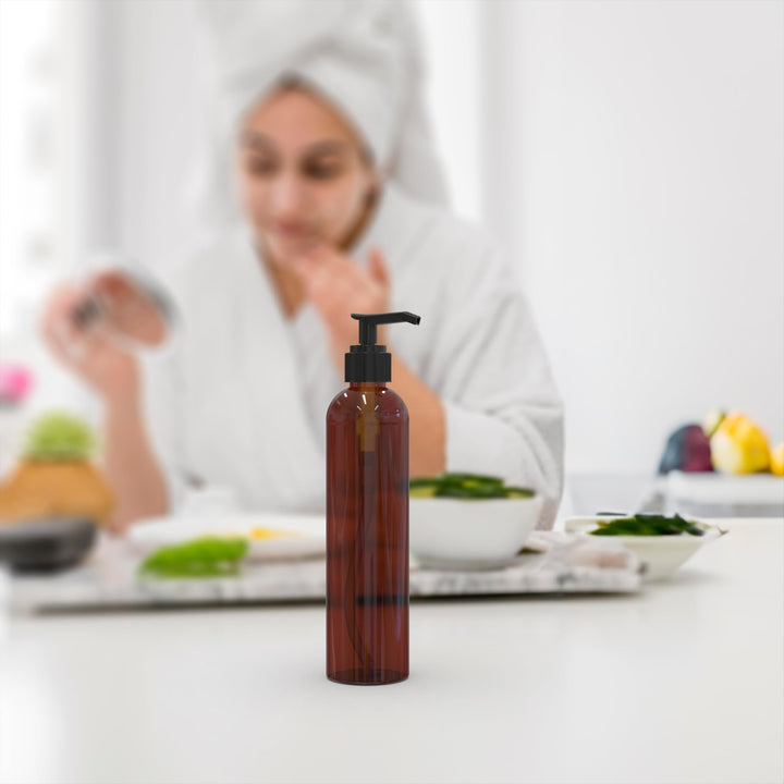 Empty Lotion Pump Bottles, Bpa-Free Refillable Plastic 8 Oz Amber Pet Containers, Great for - Soap, Shampoo, Lotions, Liquid Body Soap, Creams and Massage Oil&#39;S, 3 Pack