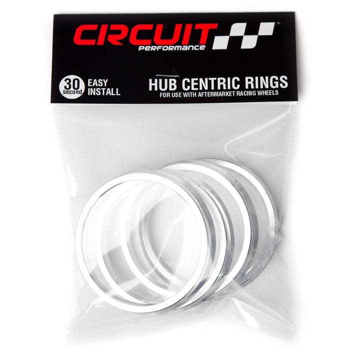 73.1mm OD to 65.1mm ID Silver Aluminum Hub Centric Rings