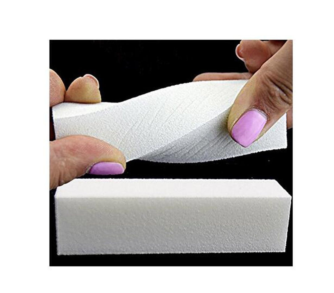 10PCS White Professional Washable 4 Ways Nail Buffing B
