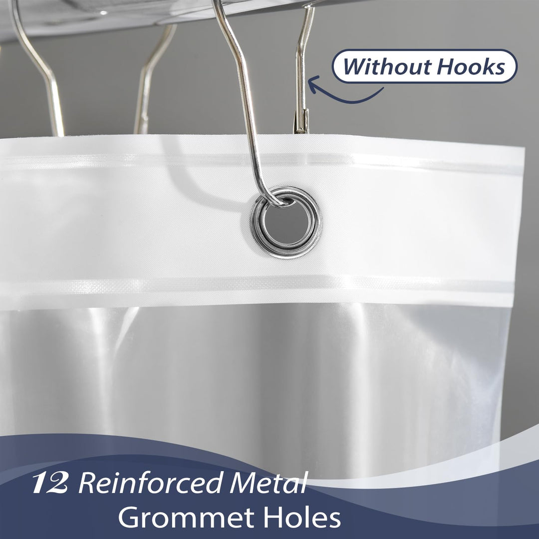 Clear Shower Curtain Liner with Magnets, Plastic Shower Liner Waterproof, 72x72 Lightweight Shower Curtains for Bathroom(4G Clear, 1PC)