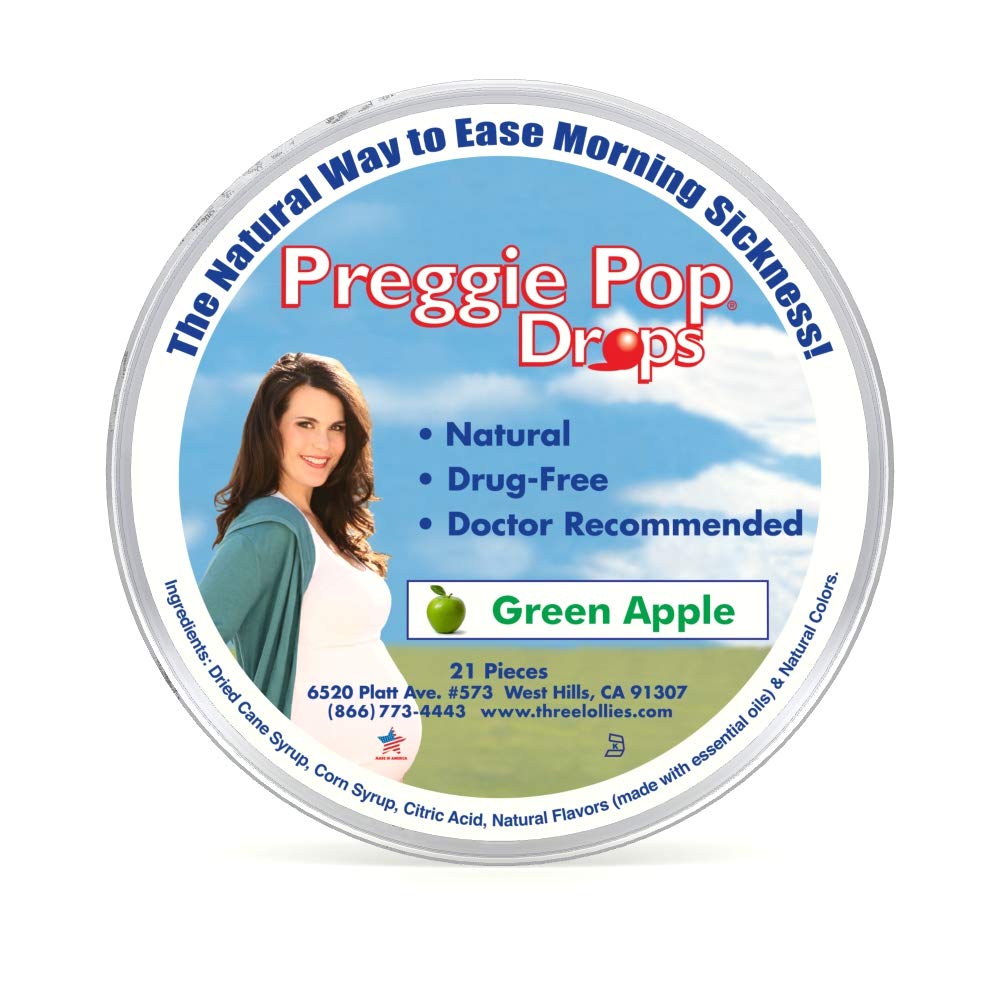 Preggie Pop Drops, Natural Green Apple, 21 Count