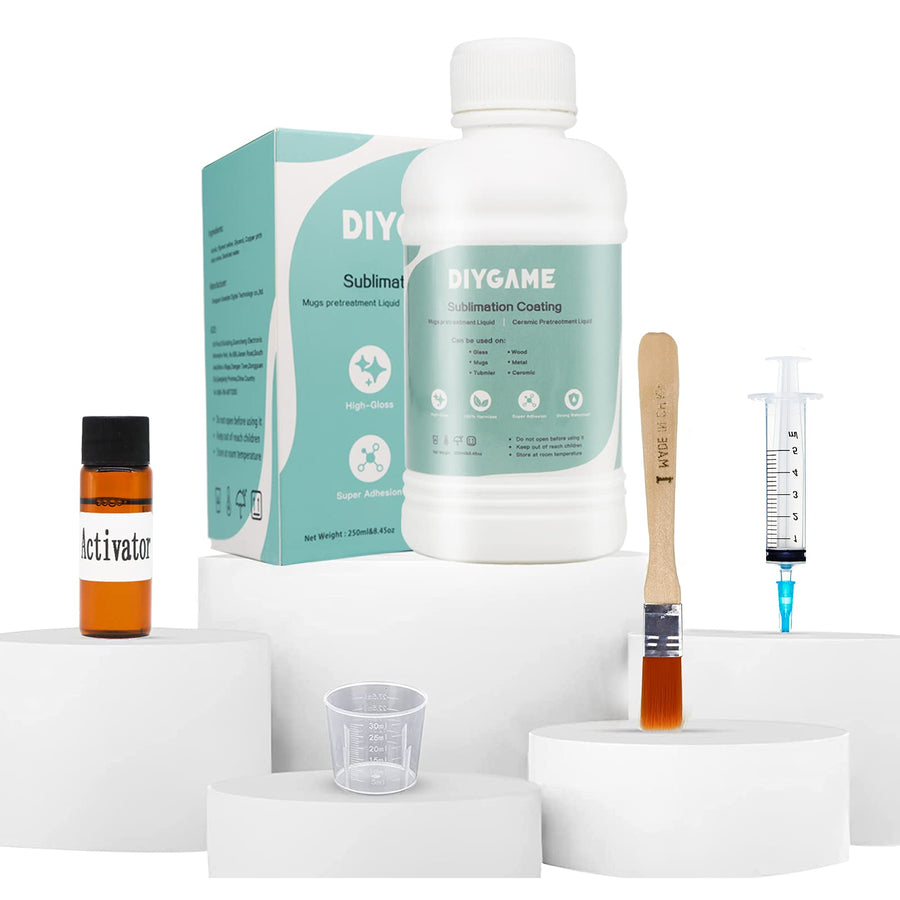 250ml Sublimation Coating for Ceramics, Mugs, Phones case, Metal, Wood, Glass, Leather, Tumbler, All Hard Surfaces Sublimation Spray with high Gloss Finish, Waterproof and Super Adhesion