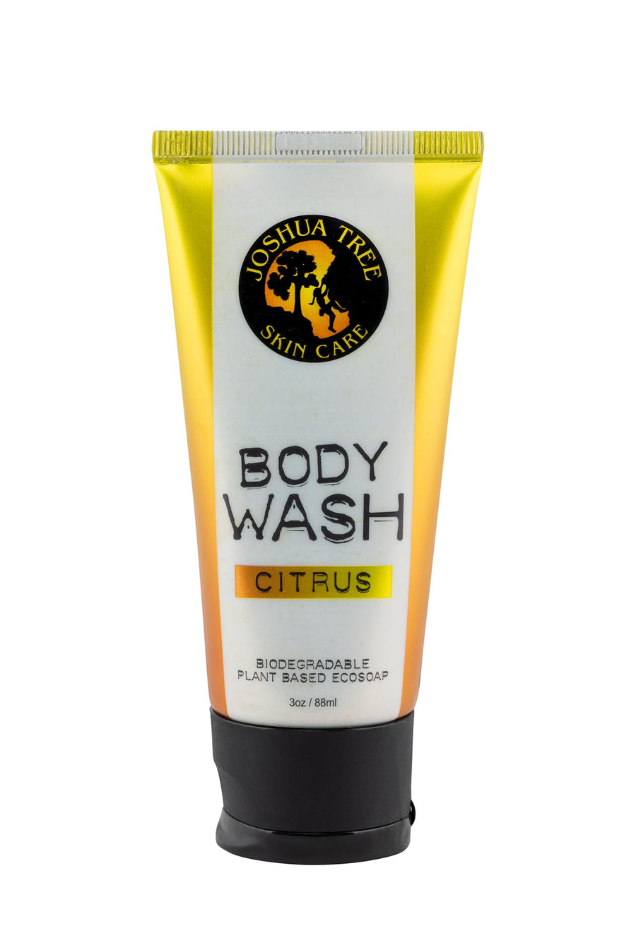 3 oz. Body Wash, Shampoo - Biodegradable Plant Based Eco Soap with Organic Ingredients (Citrus)