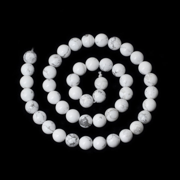 8mm 45PCS Natural White Howlite Gemstone Round Loose Stone Beads for Jewelry Making DIY Crafts Design 1 Strand 15