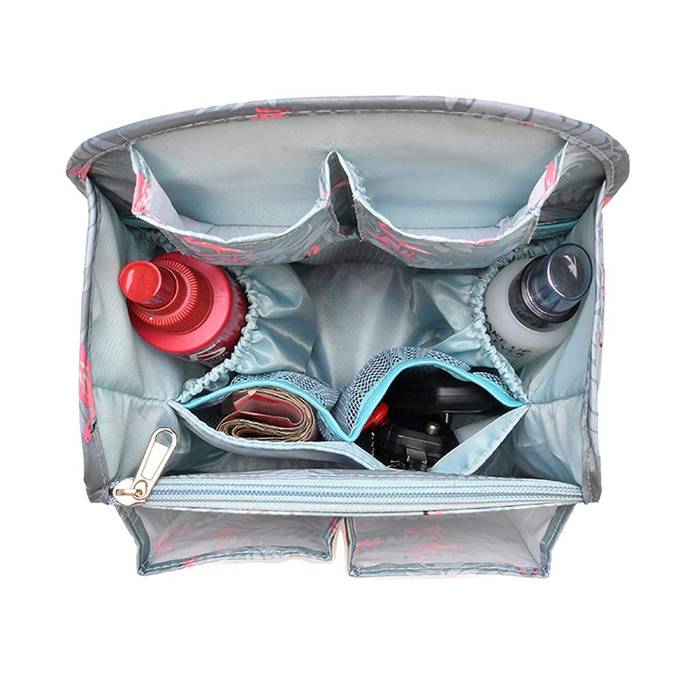 Mini Backpack Organizer Insert Small Bag Divider for Rucksack Purse Lightweight Nylon Shoulder Bag Organizer Insert, Blue Stripe