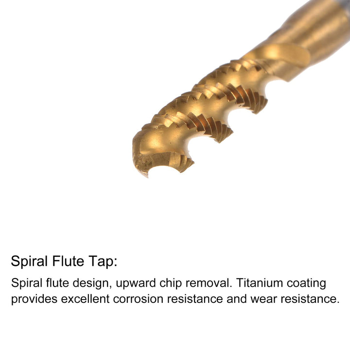 M5 x 0.8 Spiral Flute Tap and 4.2mm Twist Drill Bit Set, Metric Titanium Plated 6542 High Speed Steel Machine Threading Screw Thread Tap Drilling Tool