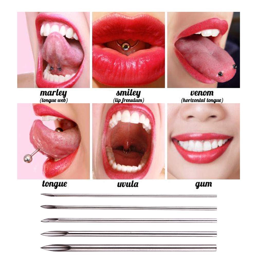100pcs Tattoo Piercing Needle with Body Ear Navel Nipple For piercing Supplies (15G)