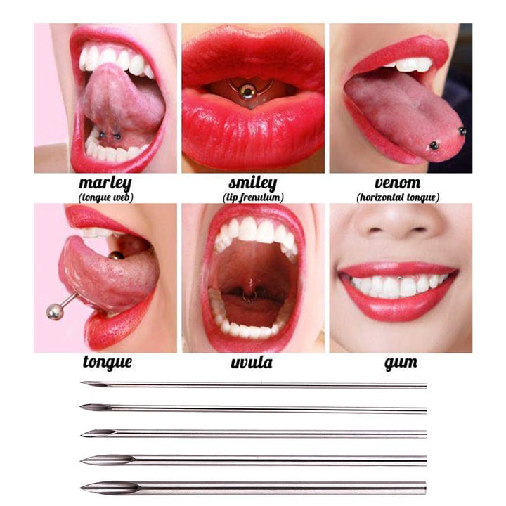 100pcs Tattoo Piercing Needle with Body Ear Navel Nipple For piercing Supplies (15G)