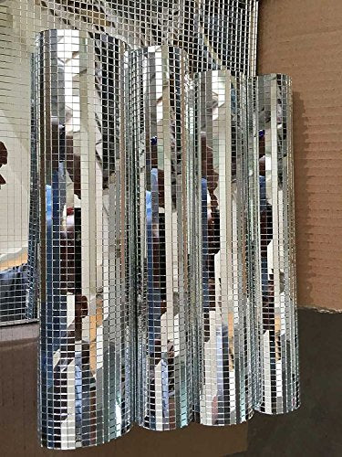 Glass Mosaic Tile,Mini Square Glass Mosaic Mirror Sheet Real Glass Self-Adhesive,Silver Glass Crafts