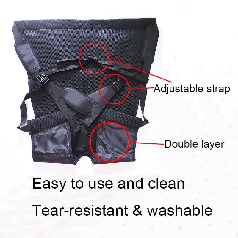 Double Layer Patient Lift Sling Carrier One-Person Transferring Belt for Carrying Up and Down Stairs to Bed,Wheelchair,Chair,Car,Vehicle for Elderly,Handicapped,Disabled,Bedridden (Black, Small)