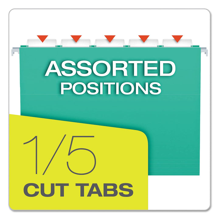 Pendaflex Recycled Hanging Folders, Letter Size, Aqua, 