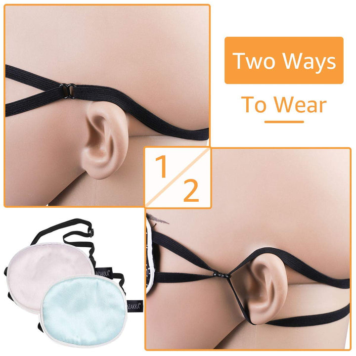 eZAKKA Silk Eye Patch for Adults Kids, 2PCS Eyepatch fo