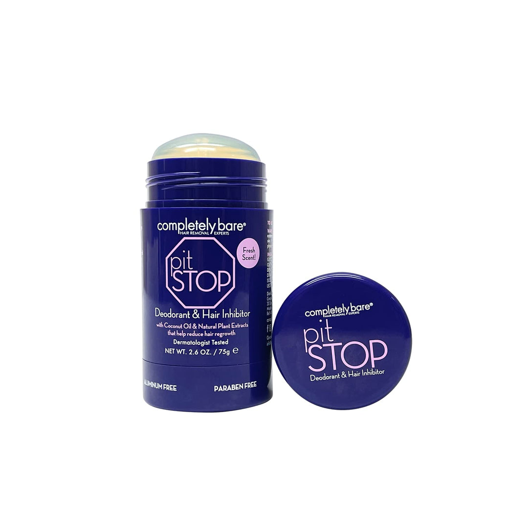 pit STOP Hair Inhibiting Deodorant with Coconut Oil &amp; Natural Plant Extracts that help reduce hair growth, 2.6 oz