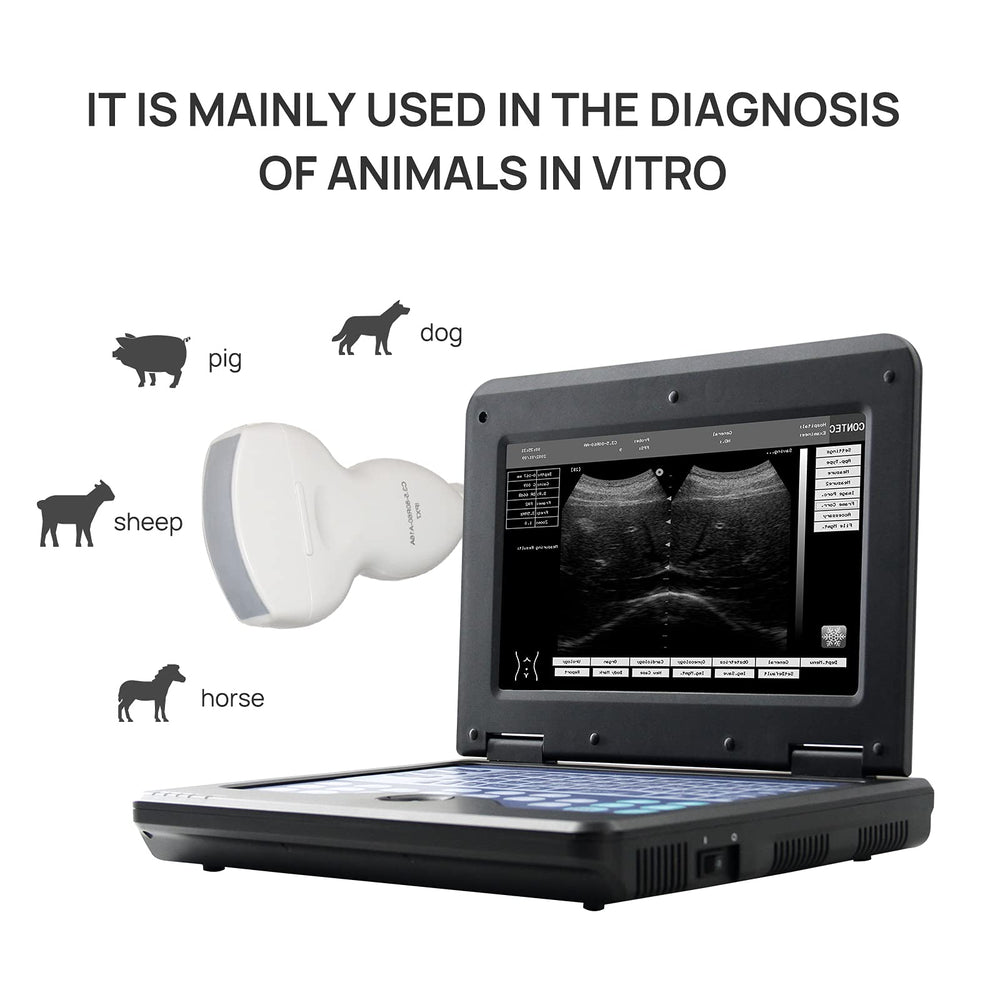 Veterinary Portable Ultrasound Scanner For Pregnancy Check On Animals Horse Equine Goat Sheep Dog With 3.5MHz Convex Probe