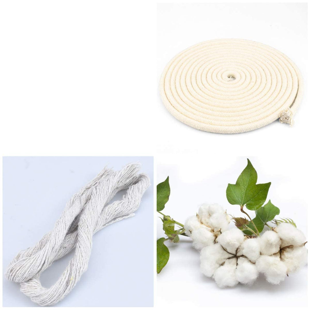 65 Feet Craft Rope, 1/4 INCH Braided Rope, Cotton Rope, Clothesline for DIY Rope Basket/Mat as Candle Replacement Wick Self Watering Rope for Potted Plants (6MM,65 Feet)