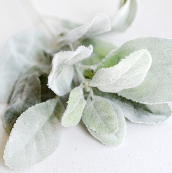 5PCS Artificial Flowers Flocked Rabbit Ear Leaf for Home Decor,Green