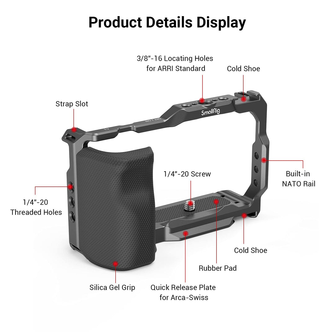 SMALLRIG ZV-E10 Cage with Silicone Handle and Built-in 