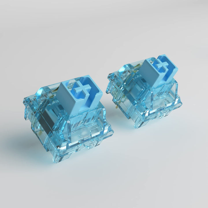 3 Pin Jelly Blue Tactile Switches 40gf for DIY Mechanical Keyboard, Dustproof Stem, Compatible with Backlit Mechanical Keyboard (45pcs)
