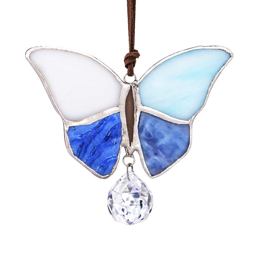 Tiffany Stained Glass Window Hangings Butterfly Shaped Art Style Sun Catcher Windows Panels for Home Garden Party Christmas Day Gift