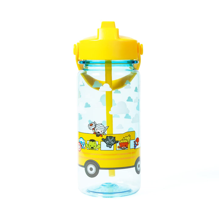 Yoobi x Marvel Spiderman Water Bottle with Straw - 20 oz Superhero Water Bottle with Spill-Proof Lid - Dishwasher Safe School Water Bottle for Boys and Girls - BPA & PVC-Free Leak Proof Water Bottles