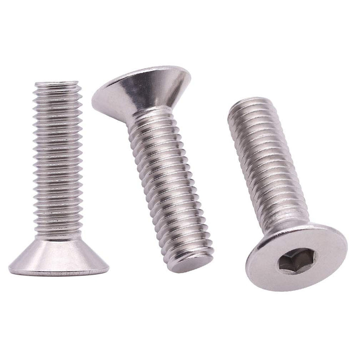 #8-32 x 1/2 inch Flat Head Socket Cap Screws 50 PCS, Countersunk Head, Allen Hex Drive, 304 Stainless Steel 18-8, Full Machine Thread, Bright Finish