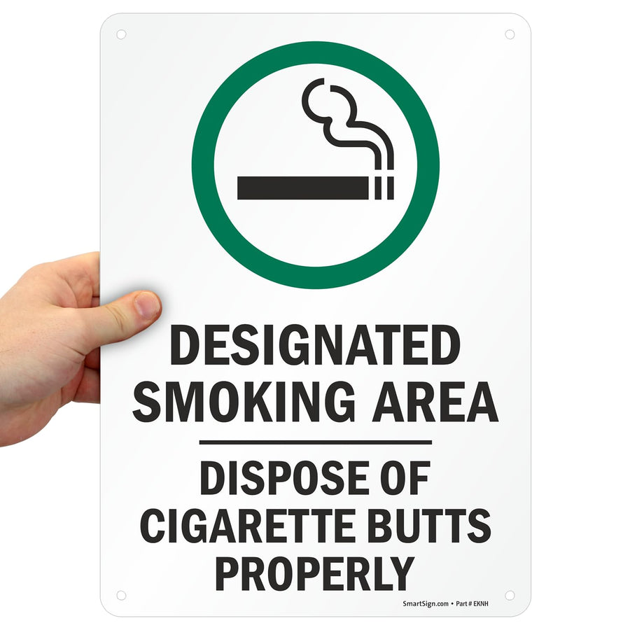 SmartSign 14 x 10 inch “Designated Smoking Area - Dispo
