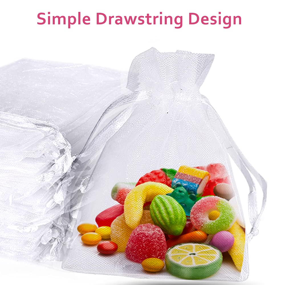 Organza Bags 3x4 inch White Color 100pcs Jewelry Pouche