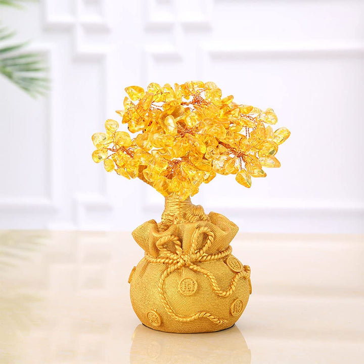 Feng Shui Money Tree Office Home Table Feng Shui Decoration Crystal Money Tree for Wealth and Good Luck