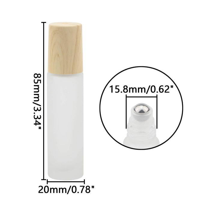 10ml(1/3oz) Roll On Bottles,10 Pack Essential Oil Bottles Glass Roller Bottles Perfume Cosmetic Sample Bottles With Stainless Steel Roller Ball and Plastic Lid
