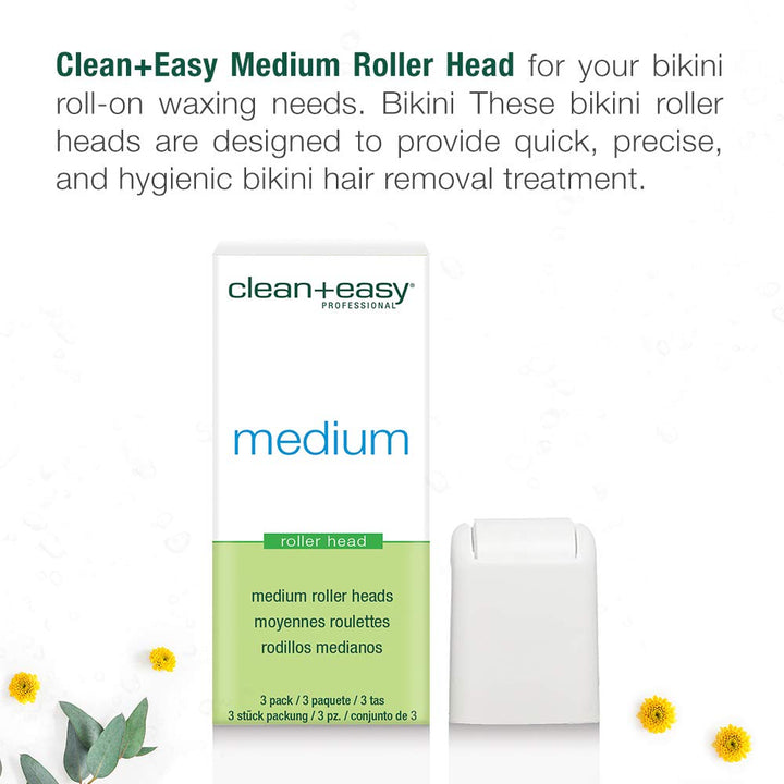 Medium Roller head, Bikini Roll-on Waxing System, 3-Pack