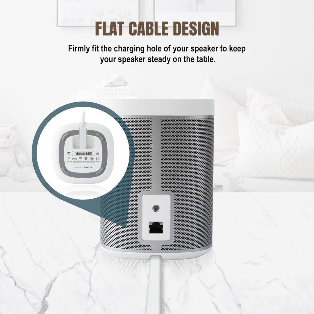 Power Cable Replacement Cord Compatible with Sonos Play 1, Sonos One SL and Sonos One Speaker Accessories (1.15ft/0.35m, White)