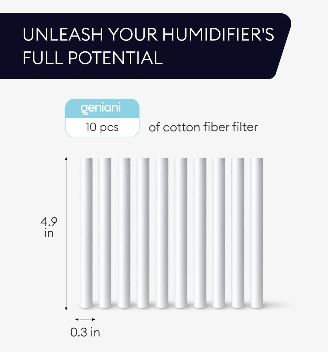 Humidifiers Cotton Sticks Filter Replacement - Portable Wicks Refill Sponges for USB Mini Humidifiers in Bedroom, Office, Car, Home (10 PCS)