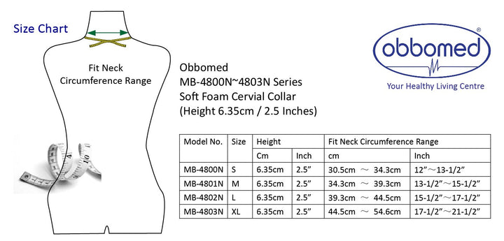 ObboMed® MB-4802N 2.5 Inch Cozy&amp; Soft Foam Cerv